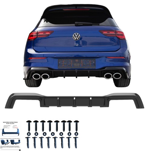 VW Golf R MK8 2020-2024 Arka Difüzör / VW Golf R MK8 Makyajlı 2024+ Arka Difüzör