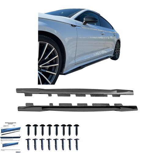 AUDI S5 Sportback F5 Makyajlı 2020-2024 Marşpiyel Altı Lip / AUDI A5 S-Line Sportback F5 Makyajlı 2019-2024 Marşpiyel Altı Lip (2 Pcs)