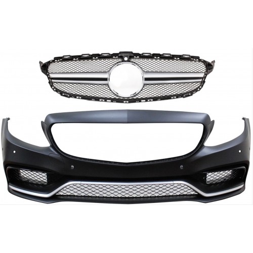 W205 C SERİSİ İÇİN C63 GÖRÜNÜM ÖN TAMPON PANJUR (SILVER TRIM)