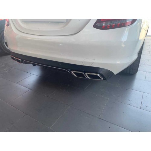 W205 C SERISI IÇIN SILVER DIFUZOR & EGZOZ SETI (NORMAL SEDAN) - SILVER EGZOZ ILE