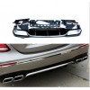 W213 E SERISI IÇIN  E63 SILVER DIFUZOR & EGZOZ SETI (NORMAL SEDAN) 2017+ & SILVER EGZOZ ILE