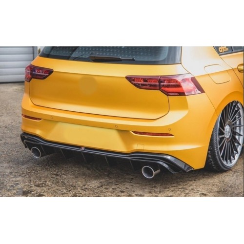 GOLF 8 IÇIN UYUMLU  GTI DIFUZOR (PIANO BLACK) - ÇIFT EGZOZ (Life,Style,Impression Paket için)