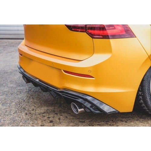 GOLF 8 IÇIN UYUMLU  GTI DIFUZOR (PIANO BLACK) - ÇIFT EGZOZ (Life,Style,Impression Paket için)