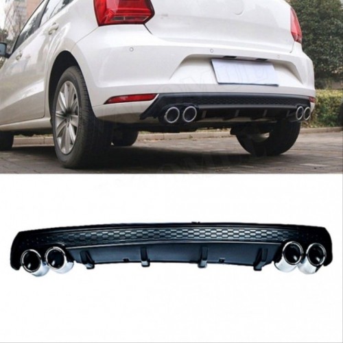 POLO 2014-2018 IÇIN UYUMLU MK5 4 EGZOZ DIFUZOR - MAT SIYAH