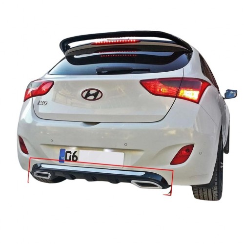 Hyundai i30 Egzoz Görünümlü Difüzör (Plastik)