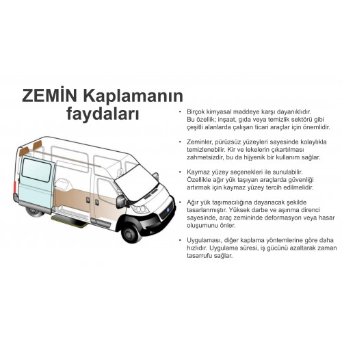 Fiat Scudo Kısa Şase Yeni Kasa Zemin Kaplama (Çift Sürgülü)