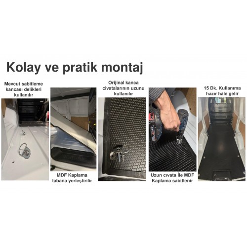 Fiat Scudo Kısa Şase Yeni Kasa Zemin Kaplama (Çift Sürgülü)